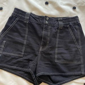 BDG Skate Shorts, mid rise black shorts with stitching & pockets (XL like US 12)